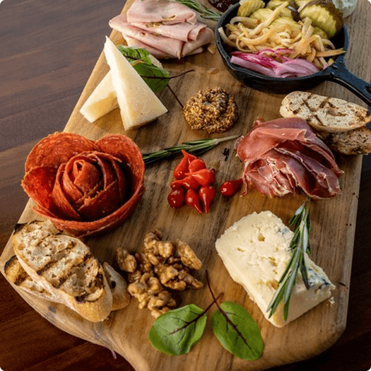 Charcuterie board spread