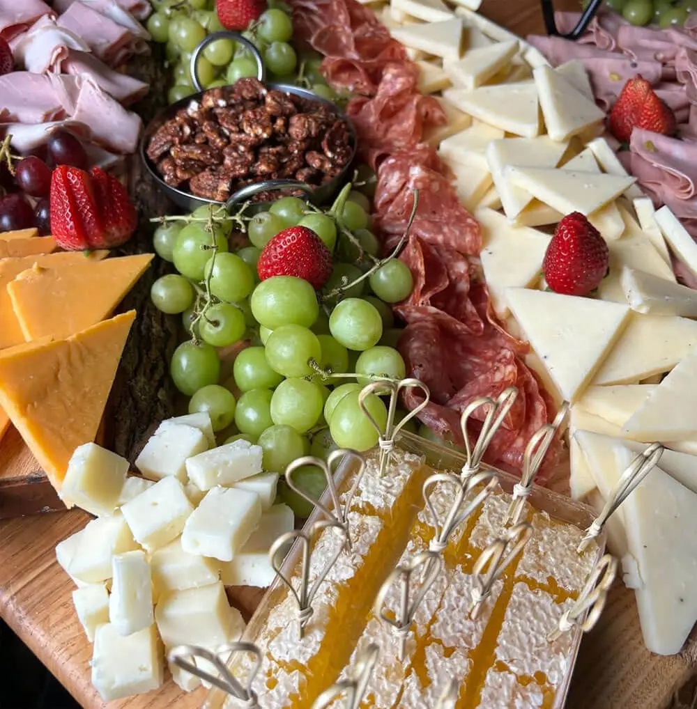 Charcuterie board spread