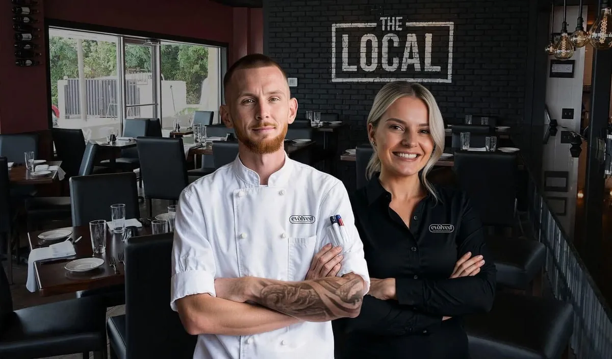 Chef Zack Trabbold and team member at Evolved Catering Baltimore