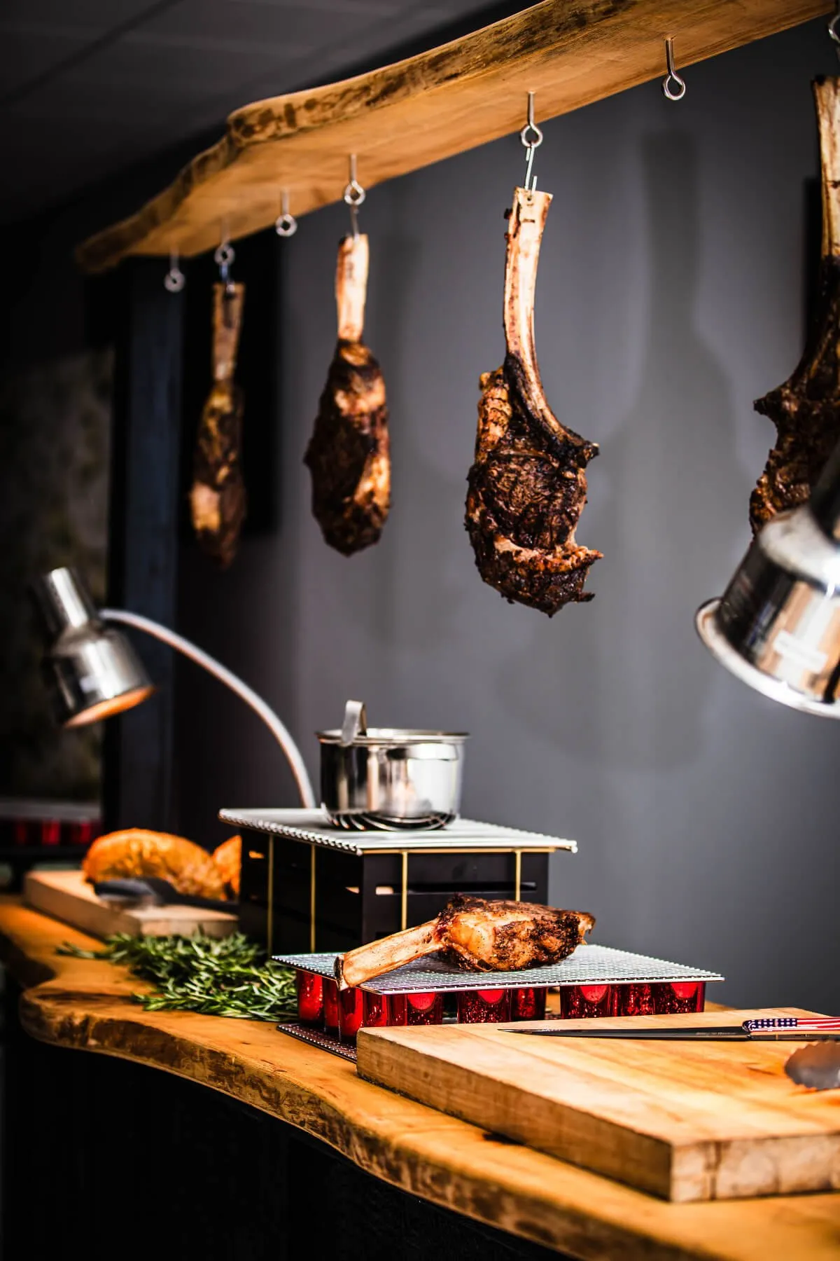 BBQ catering spread with grilled meats and sides at a Baltimore event